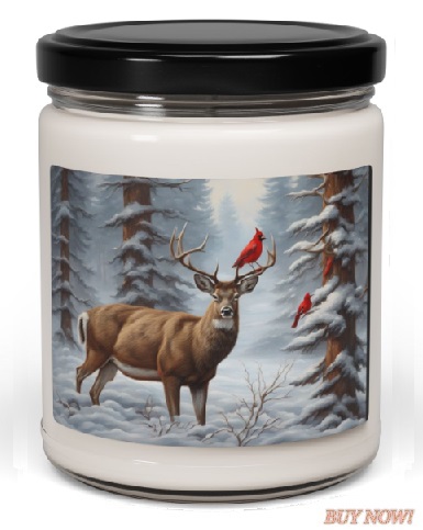 Deer with Red Birds